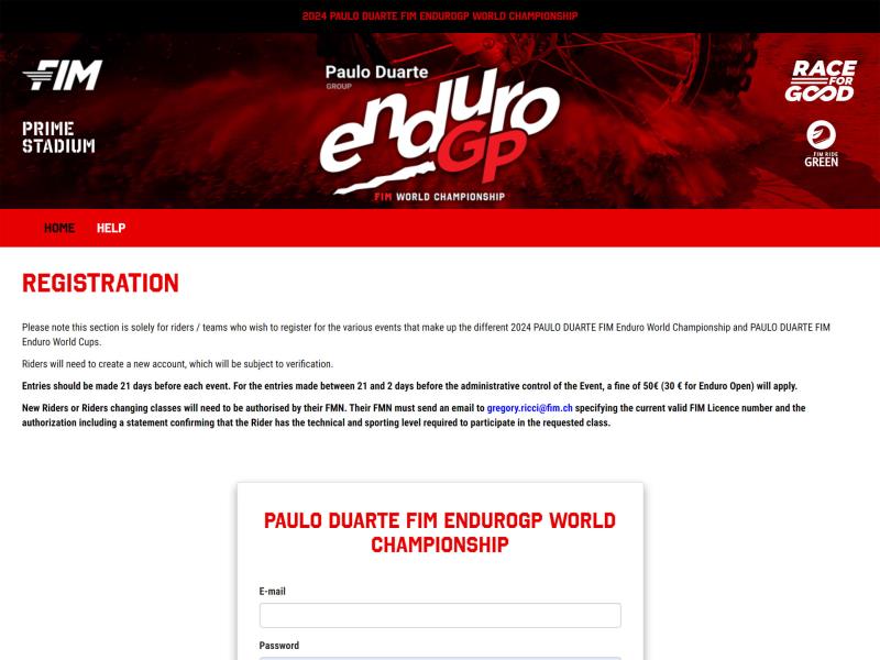 EnduroGP World Championship Registration System