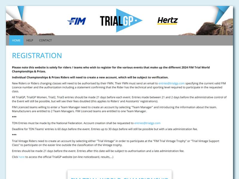 TrialGP World Championship Registration System