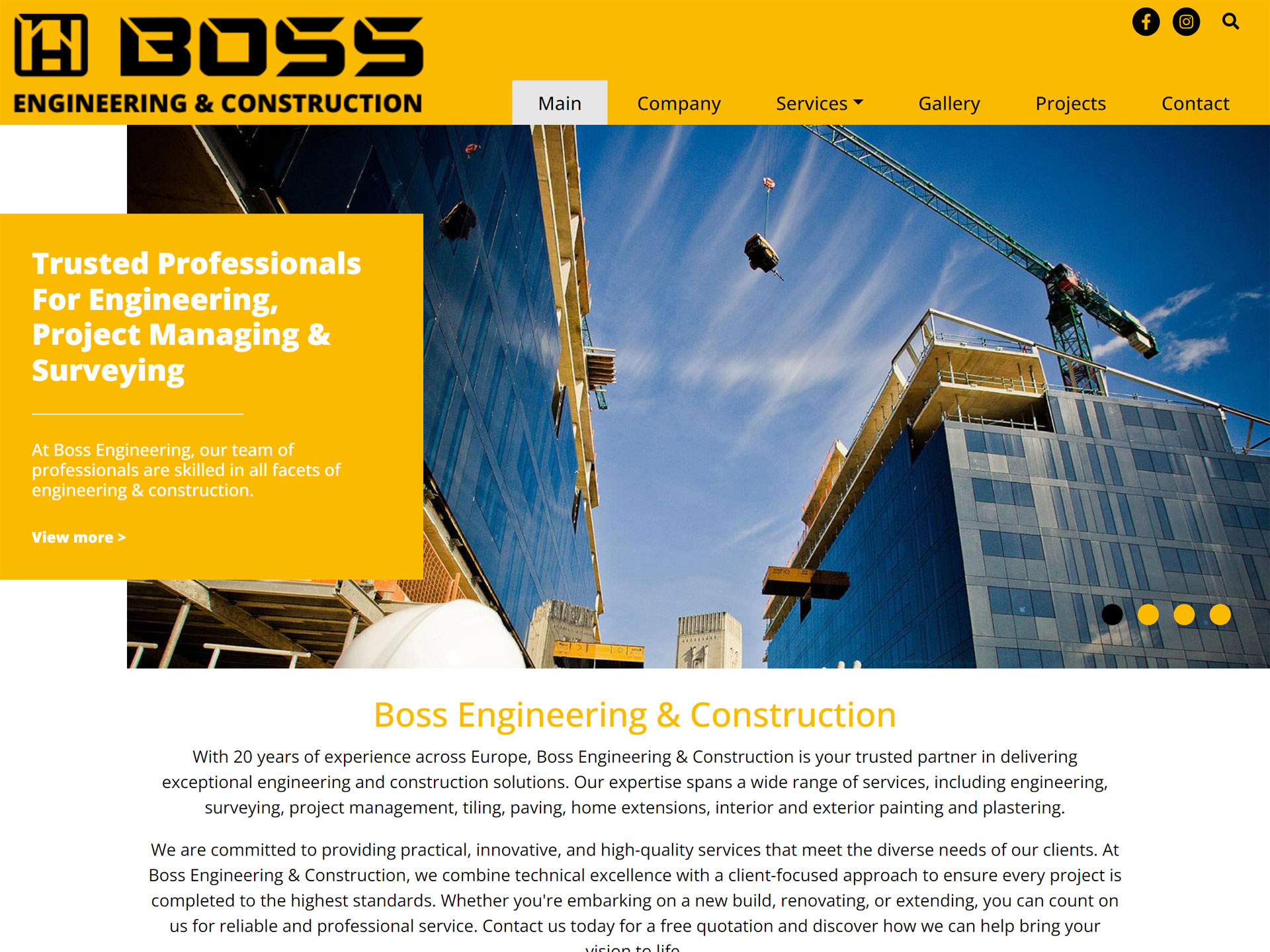 E-shop / Ιστοσελίδα BossEngineeringandConstruction